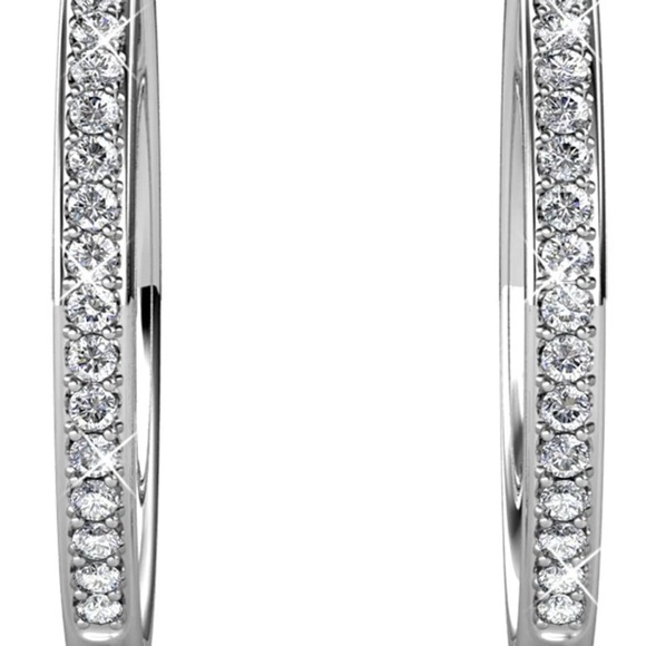 Cate & Chloe Bianca 18k White Gold Plated w/Swarovski Crystals Earrings, New - Picture 5 of 5
